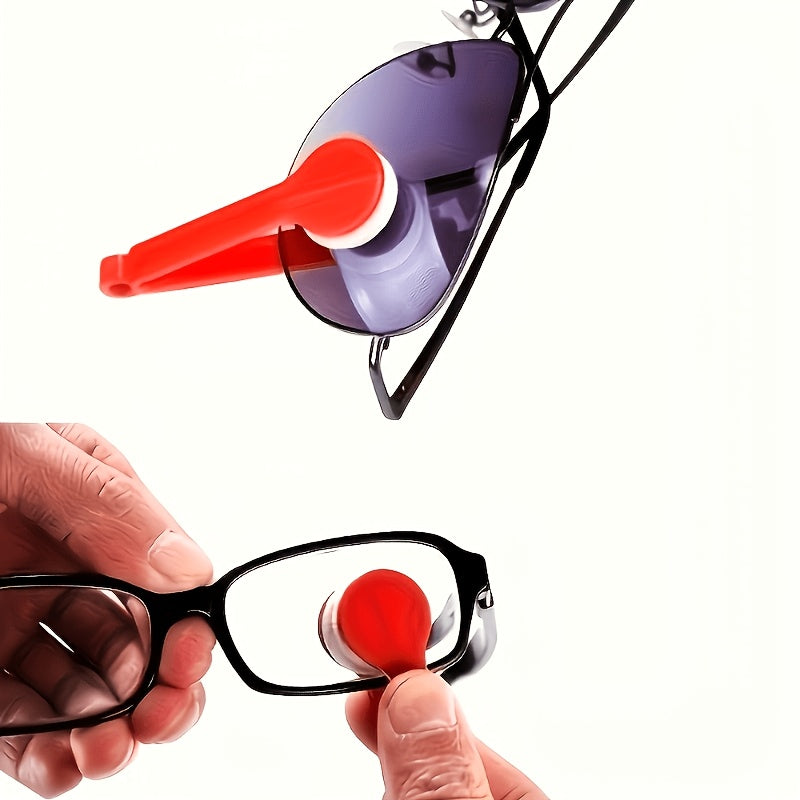5pcs Eyeglass Cleaning Brush And Cloth Set (Includes 2pcs Random Color Cleaning Brushes And 3pcs Random Color Cleaning Cloths), Fashionable, Portable Eyeglass Wiping, Non-Scratch Lens Cleaning Clip, Stain Removal, Perfect Gift for Glasses