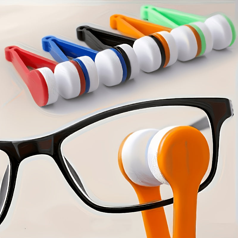 5pcs Eyeglass Cleaning Brush And Cloth Set (Includes 2pcs Random Color Cleaning Brushes And 3pcs Random Color Cleaning Cloths), Fashionable, Portable Eyeglass Wiping, Non-Scratch Lens Cleaning Clip, Stain Removal, Perfect Gift for Glasses
