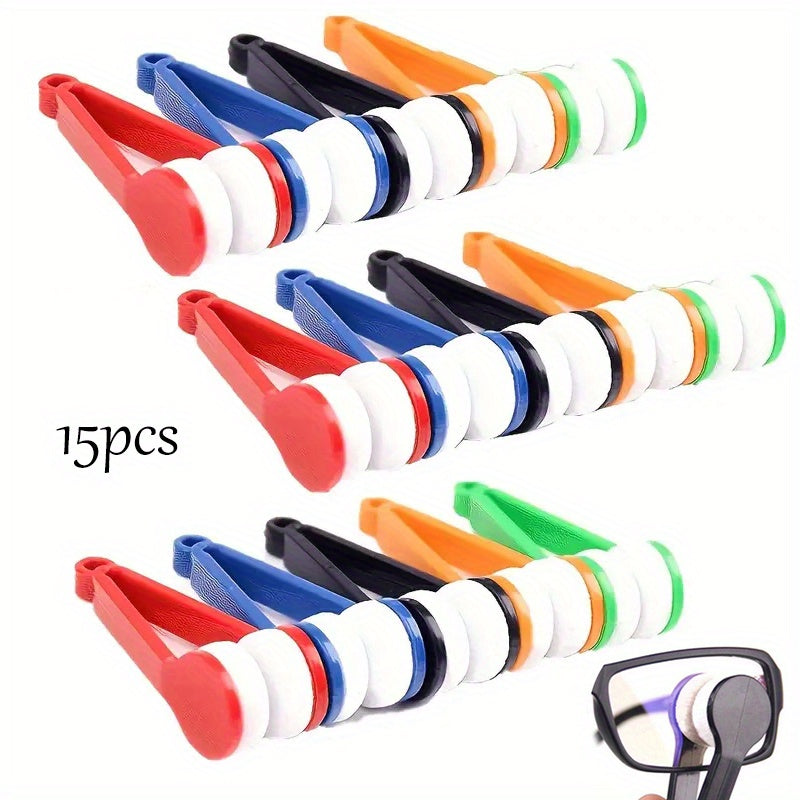 15pcs Portable Multi-Functional Glasses & Eyewear Cleaning Brush with Soft Microfiber Cloths - Scratch-Resistant Lens Cleaner Suitable for Glasses, Fashion Glasses, Smartwatch, Phone, Lenses
